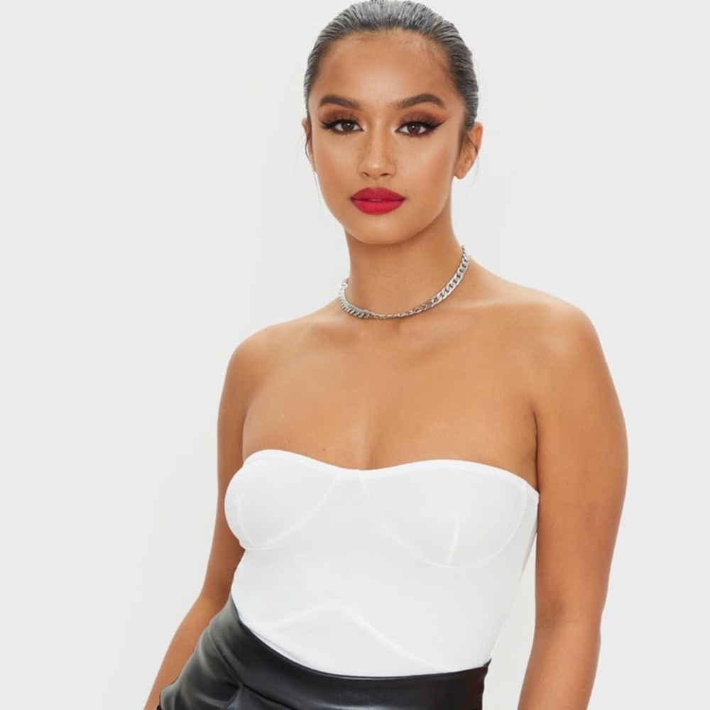 Creme corset top from Pretty Little Thing, size 4